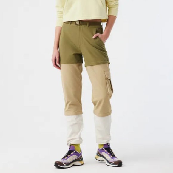 Outdoor Voices Pants - NWT Outdoor Voices RecTrek Zip-Off Kelp/Khaki/Bone Pant XS